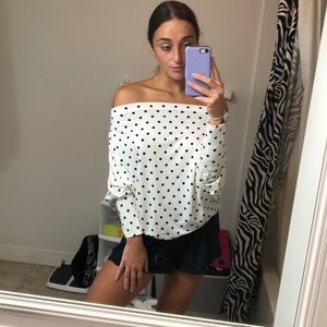 White polka dot Top!